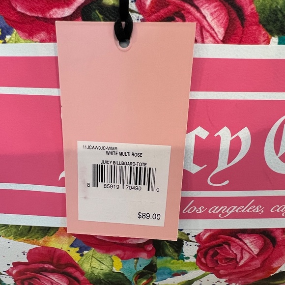 JUICY Couture White Multi Rose Billboard-Tote Bags - Picture 10 of 11